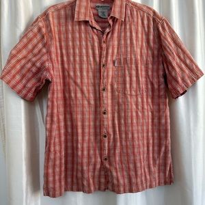 Sportif men’s short sleeve casual button shirt.  L